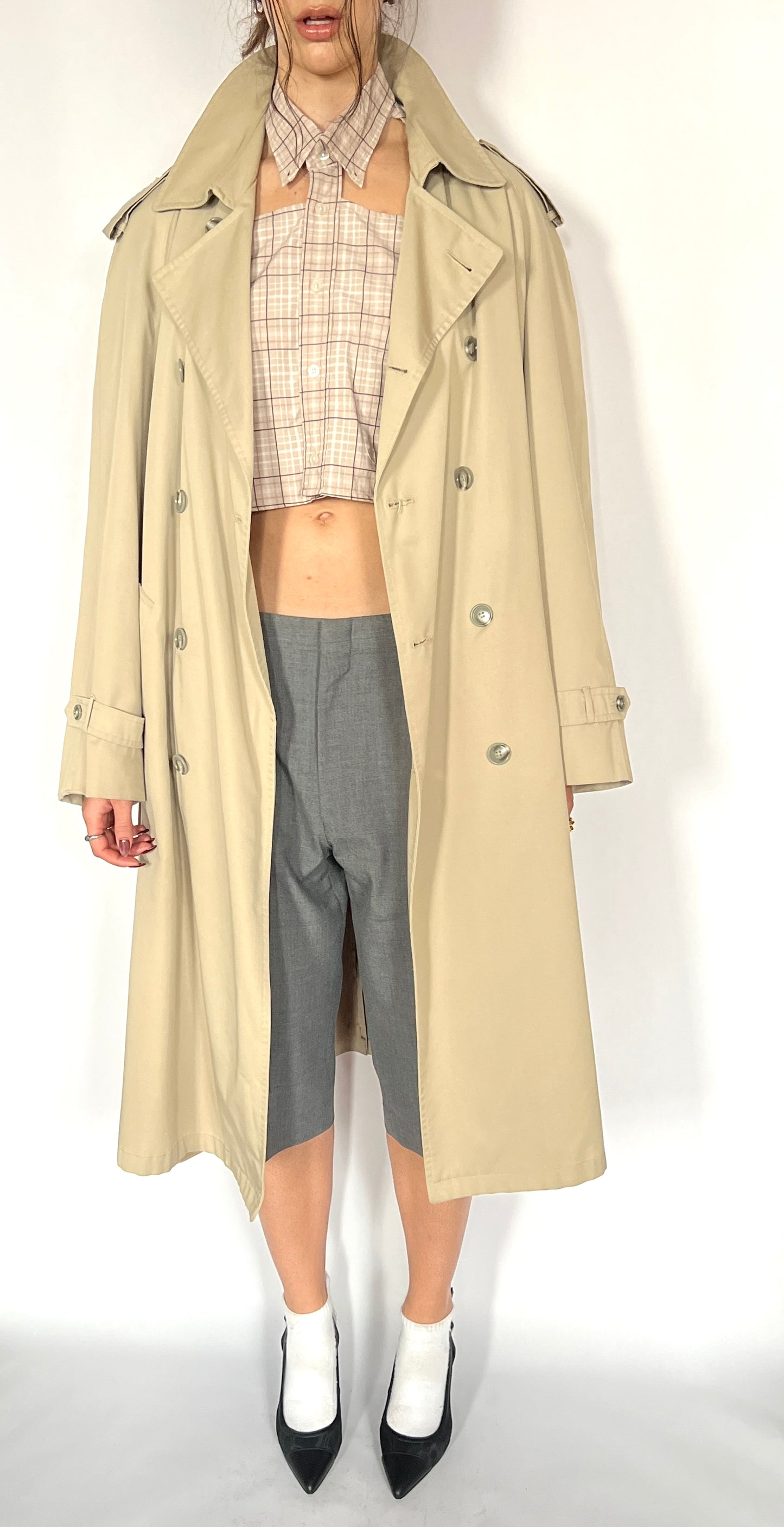 1980S CHRISTIAN DIOR OVERSIZED TRENCH COAT, SAND