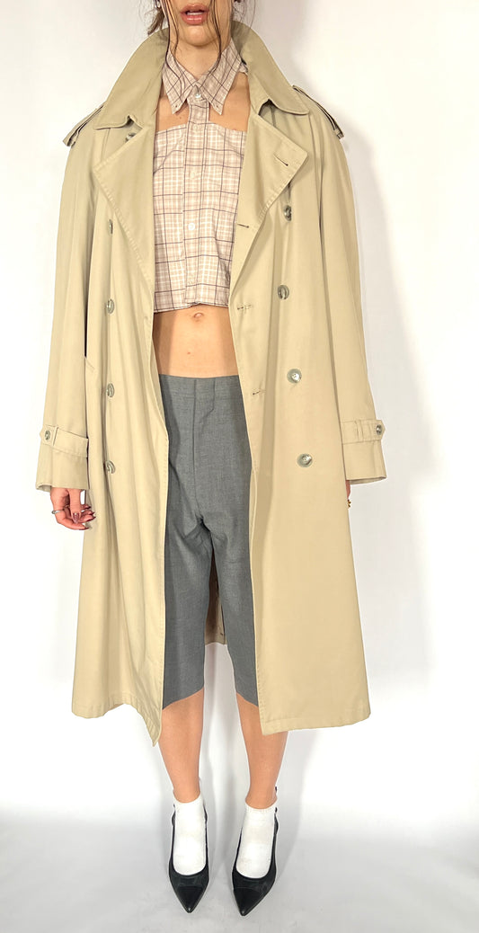 1980S CHRISTIAN DIOR OVERSIZED TRENCH COAT, SAND