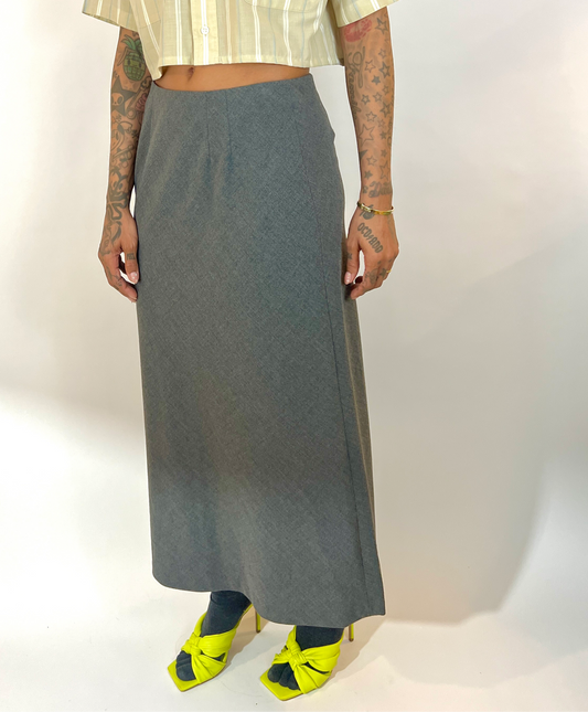 STRUCTURED WOOL MAXI SKIRT