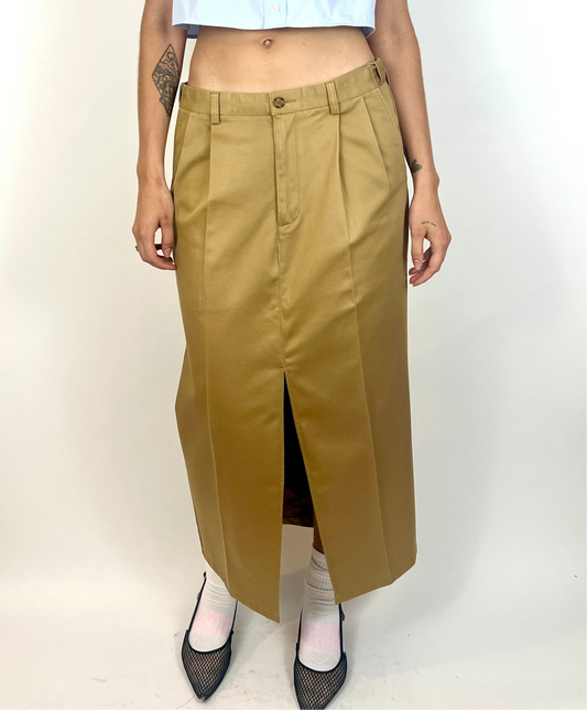 CUSTOM VTG COTTON TROUSER MAXI SKIRT, BRANCH