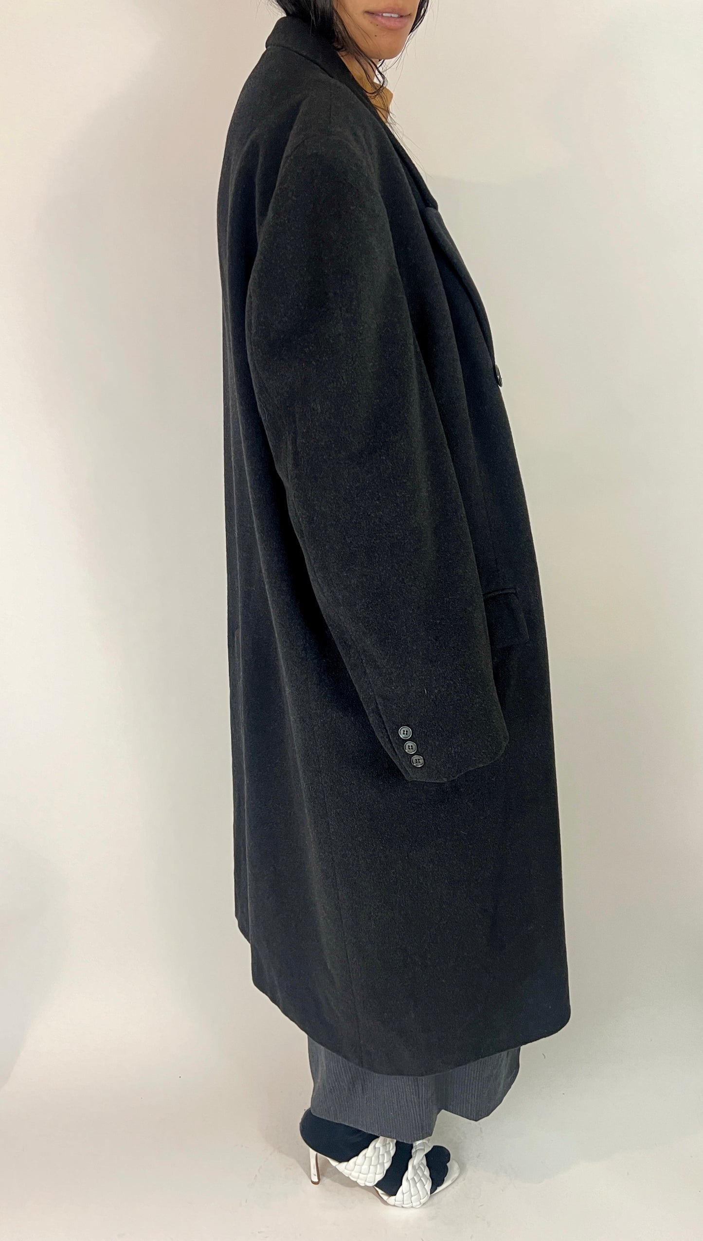 OVERSIZED WOOL COAT, OBSIDIAN