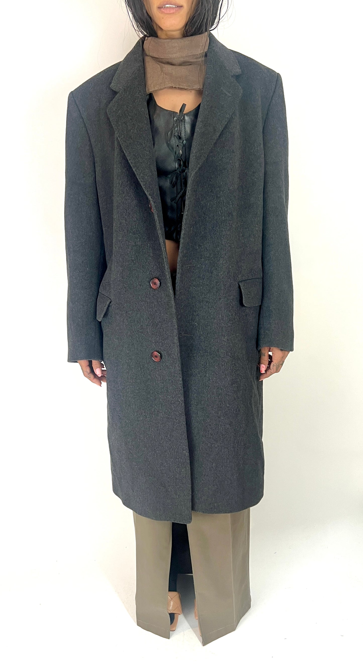 VTG OVERSIZED WOOL COAT, SINGE