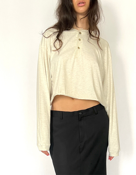 CUSTOM VTG COTTON PULLOVER, SILT.  CROPPED