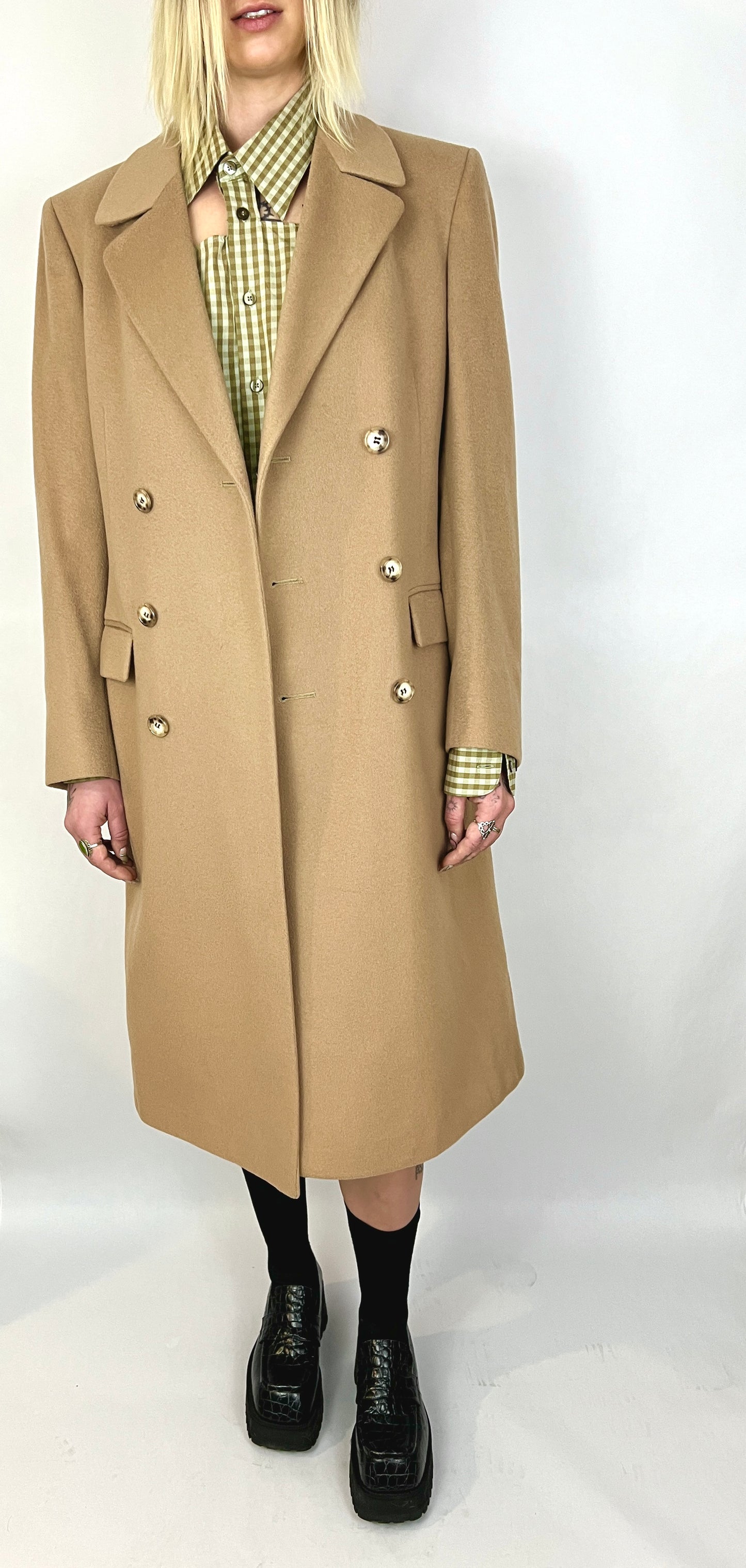 PIERRE CARDIN OVERSIZED WOOL COAT,  SCOTCH