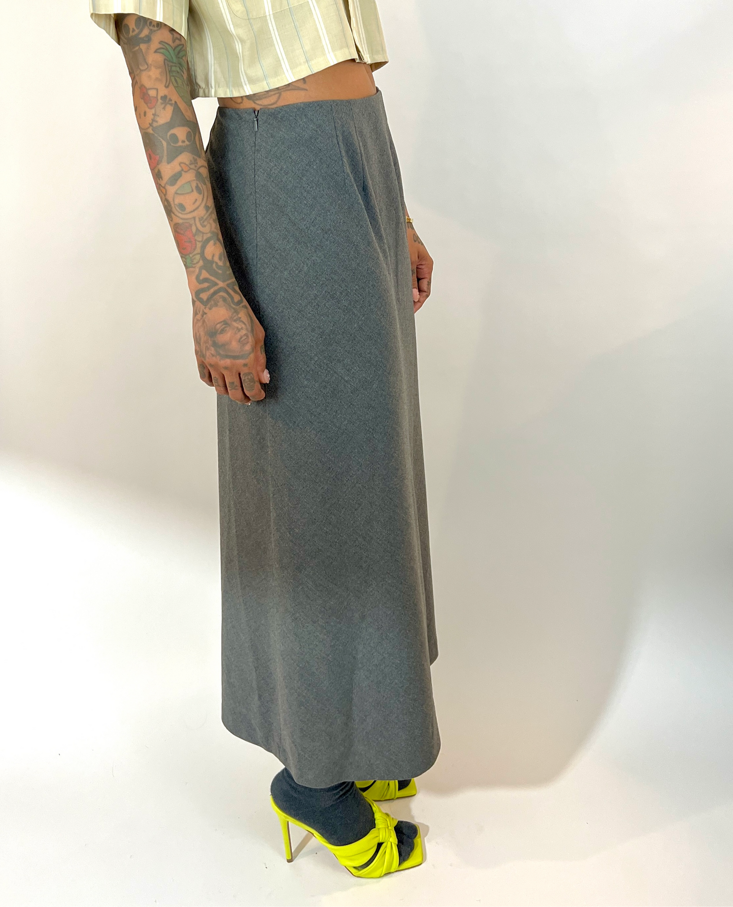 STRUCTURED WOOL MAXI SKIRT