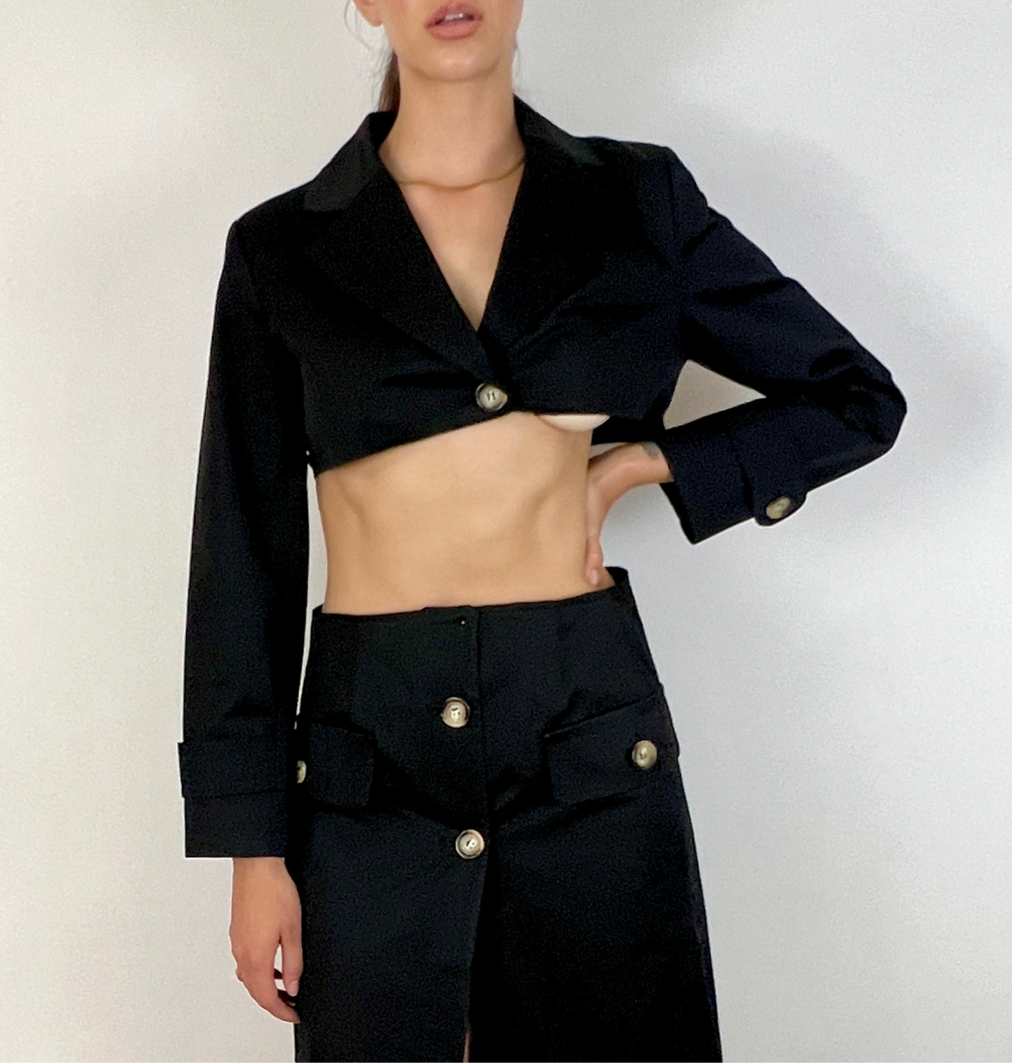 CUSTOM VTG TRENCH, NIOR. CROPPED JACKET