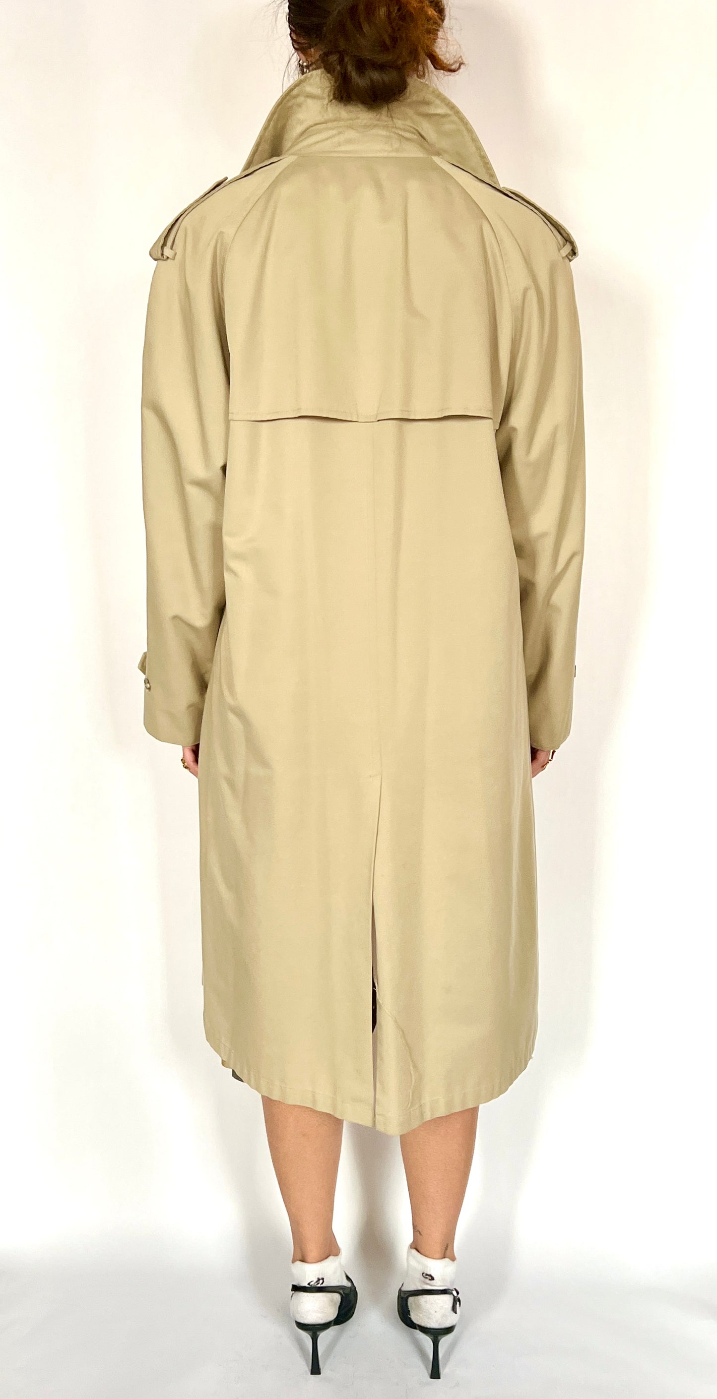 1980S CHRISTIAN DIOR OVERSIZED TRENCH COAT, SAND