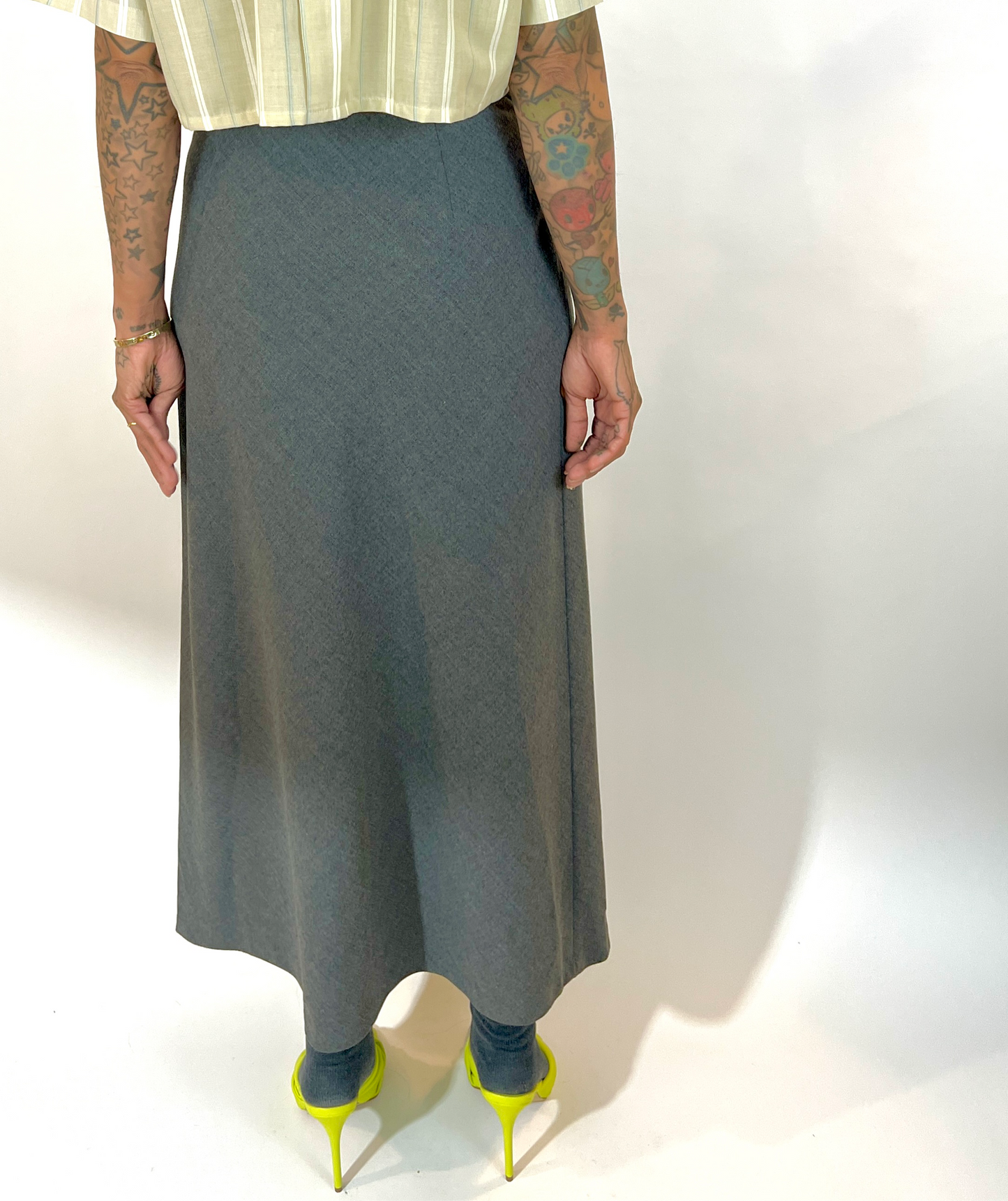 STRUCTURED WOOL MAXI SKIRT