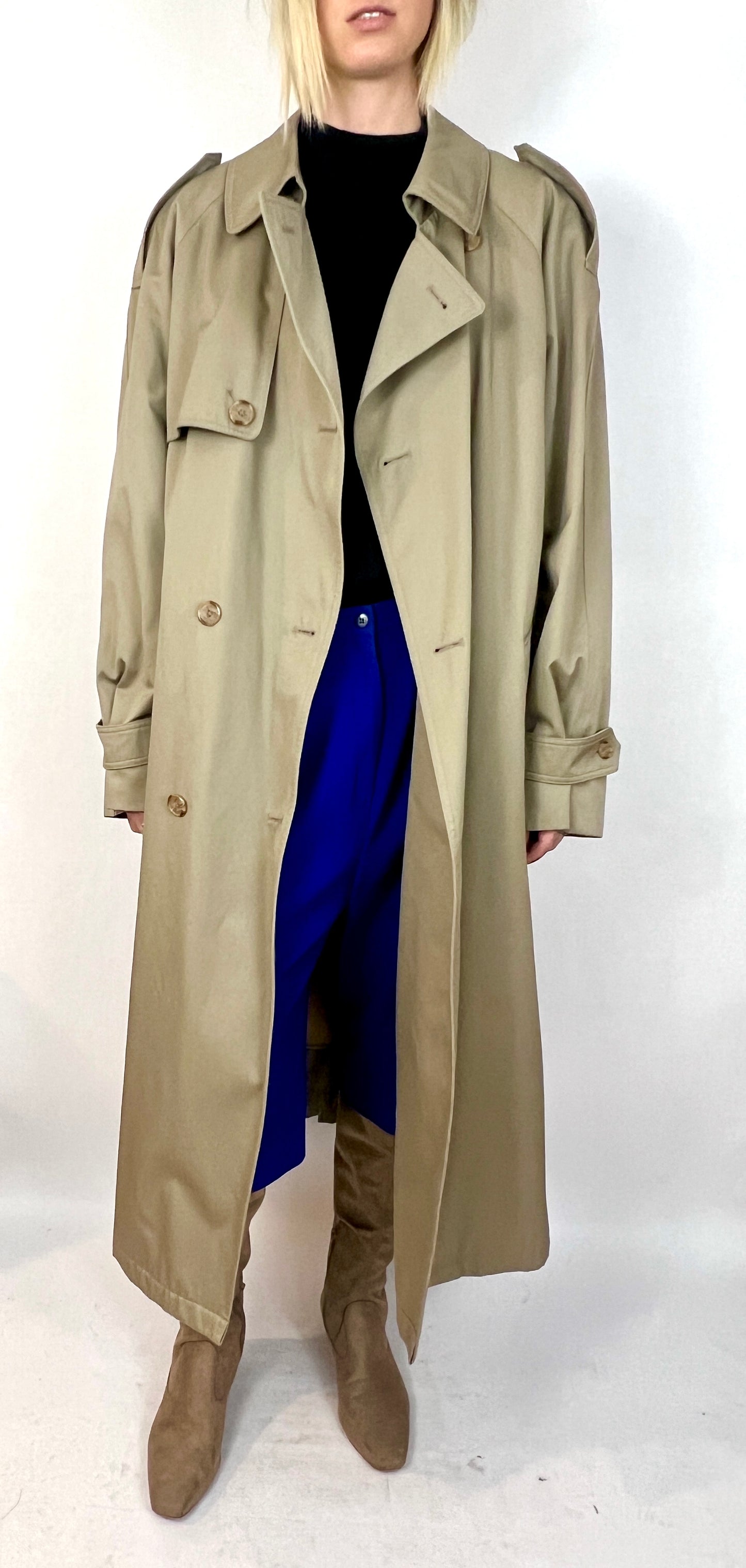 1980S CHRISTIAN DIOR OVERSIZED TRENCH COAT, SOURDOUGH