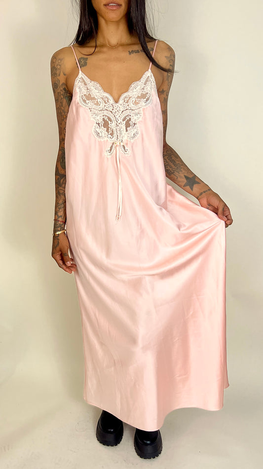 1970S CHRISTIAN DIOR SLIP DRESS, PASTEL PINK