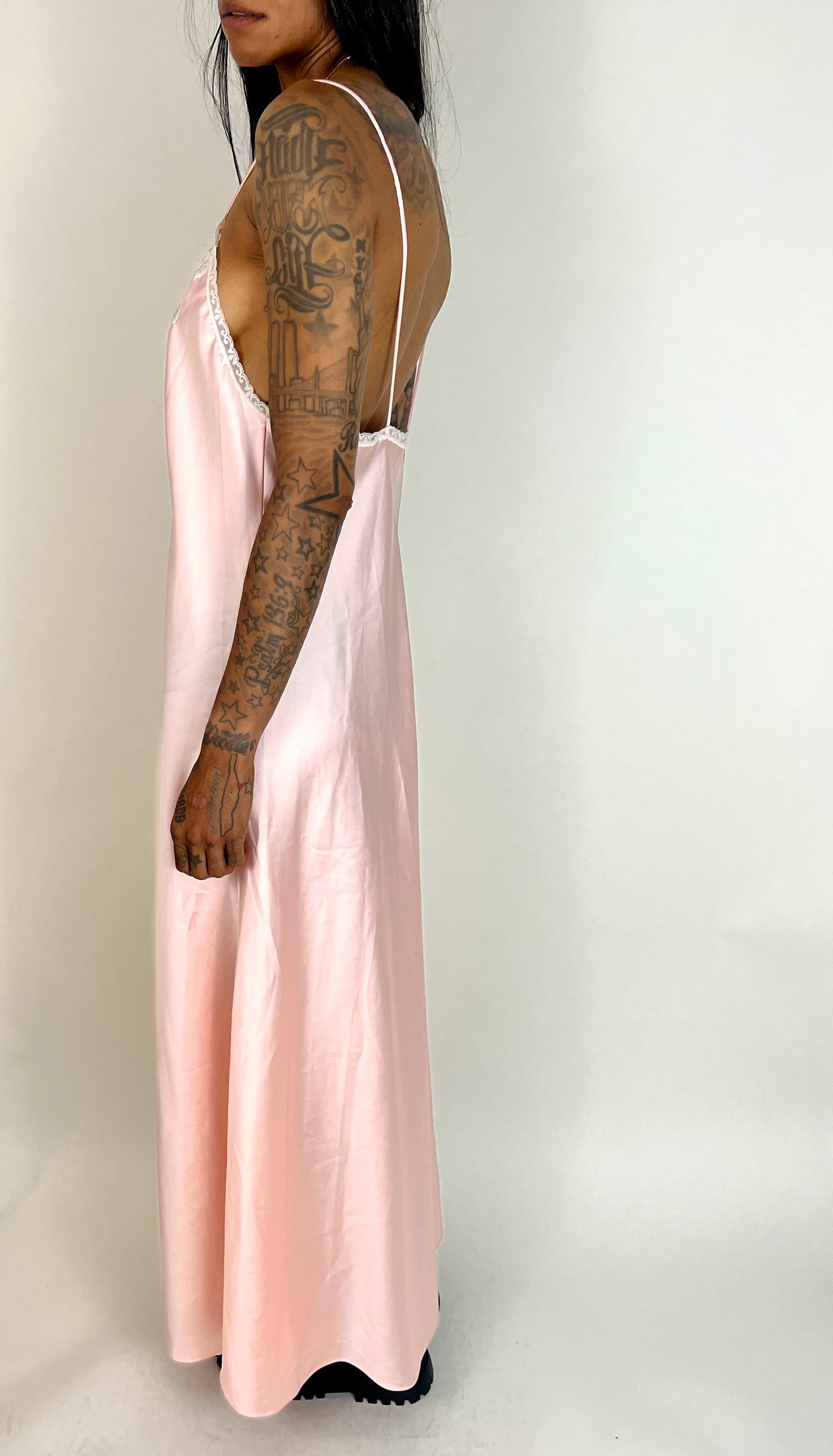 1970S CHRISTIAN DIOR SLIP DRESS, PASTEL PINK