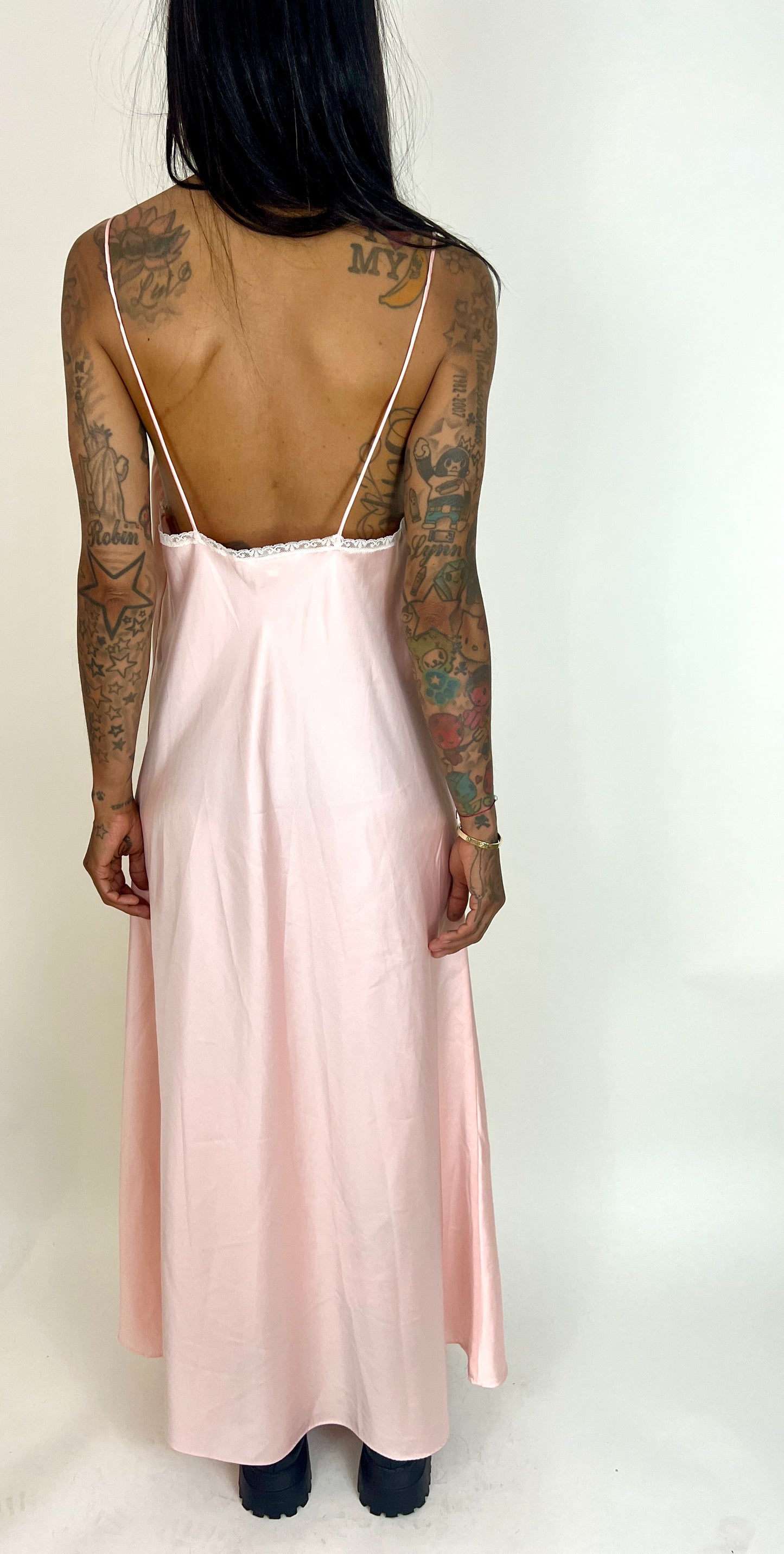 1970S CHRISTIAN DIOR SLIP DRESS, PASTEL PINK