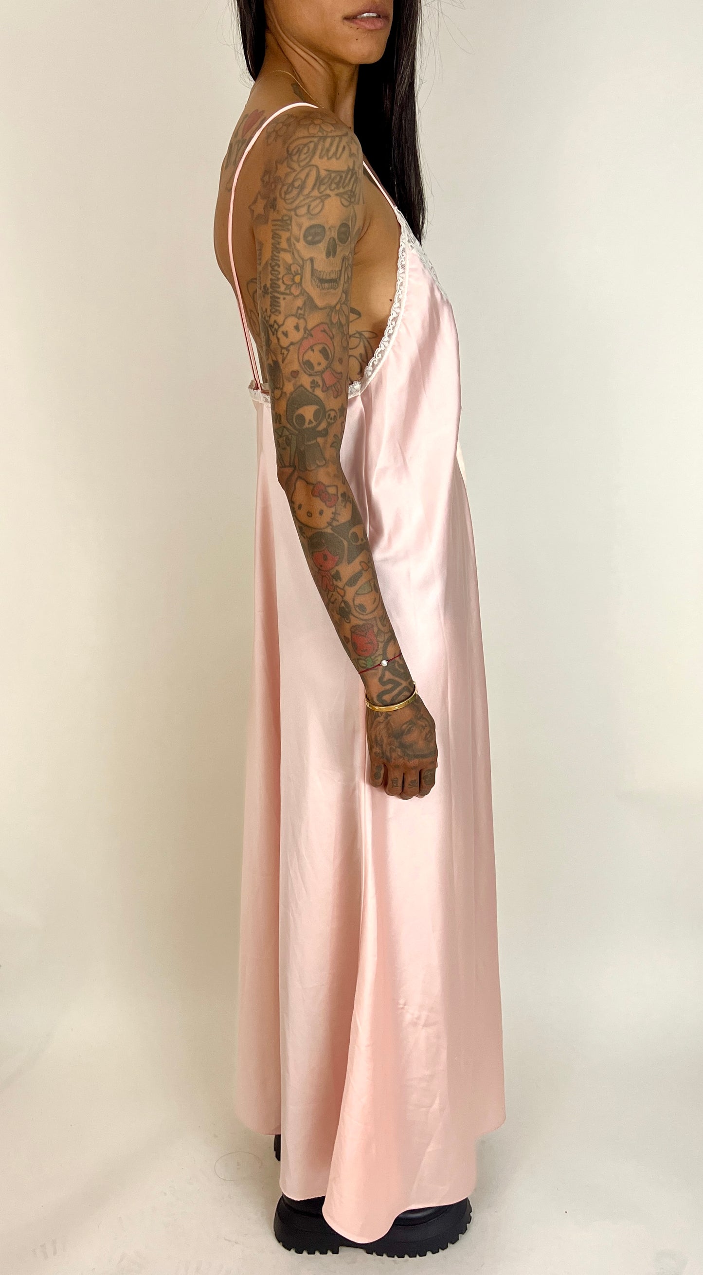 1970S CHRISTIAN DIOR SLIP DRESS, PASTEL PINK