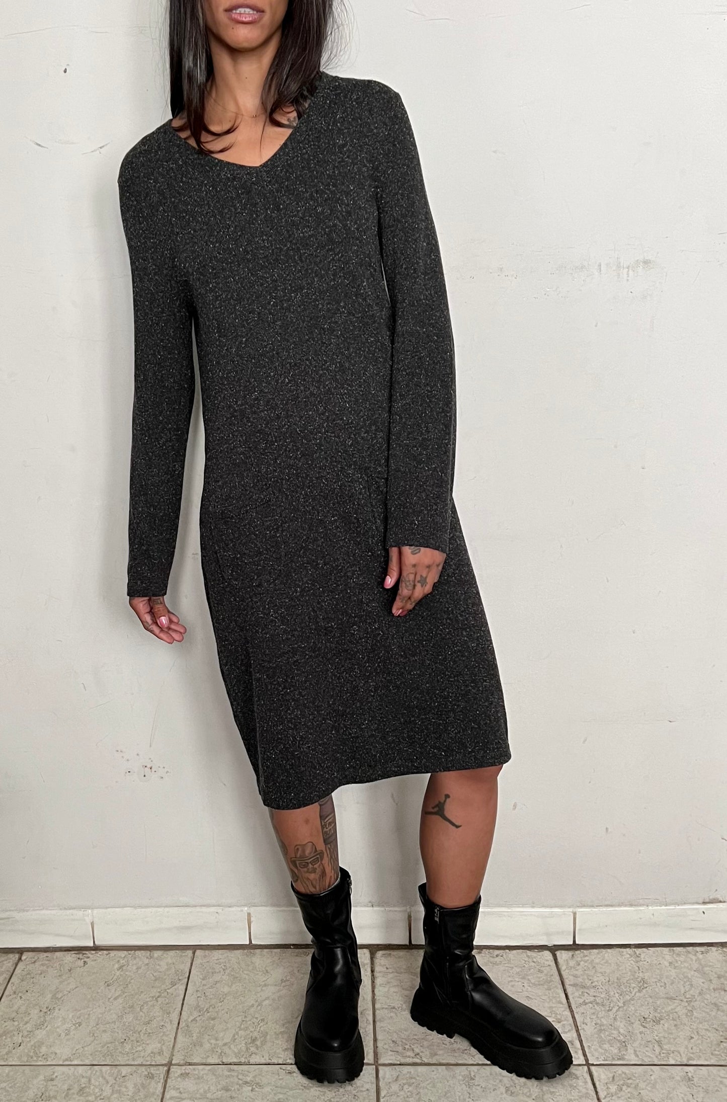 BILLOWY SLINKY MIDI DRESS, ASHTRAY