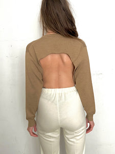 CUSTOM OPEN BACK SWEATER, RUSSETT