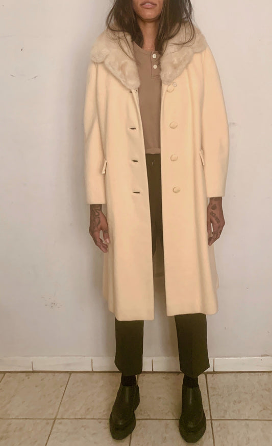 MOD CREAM WOOL COAT
