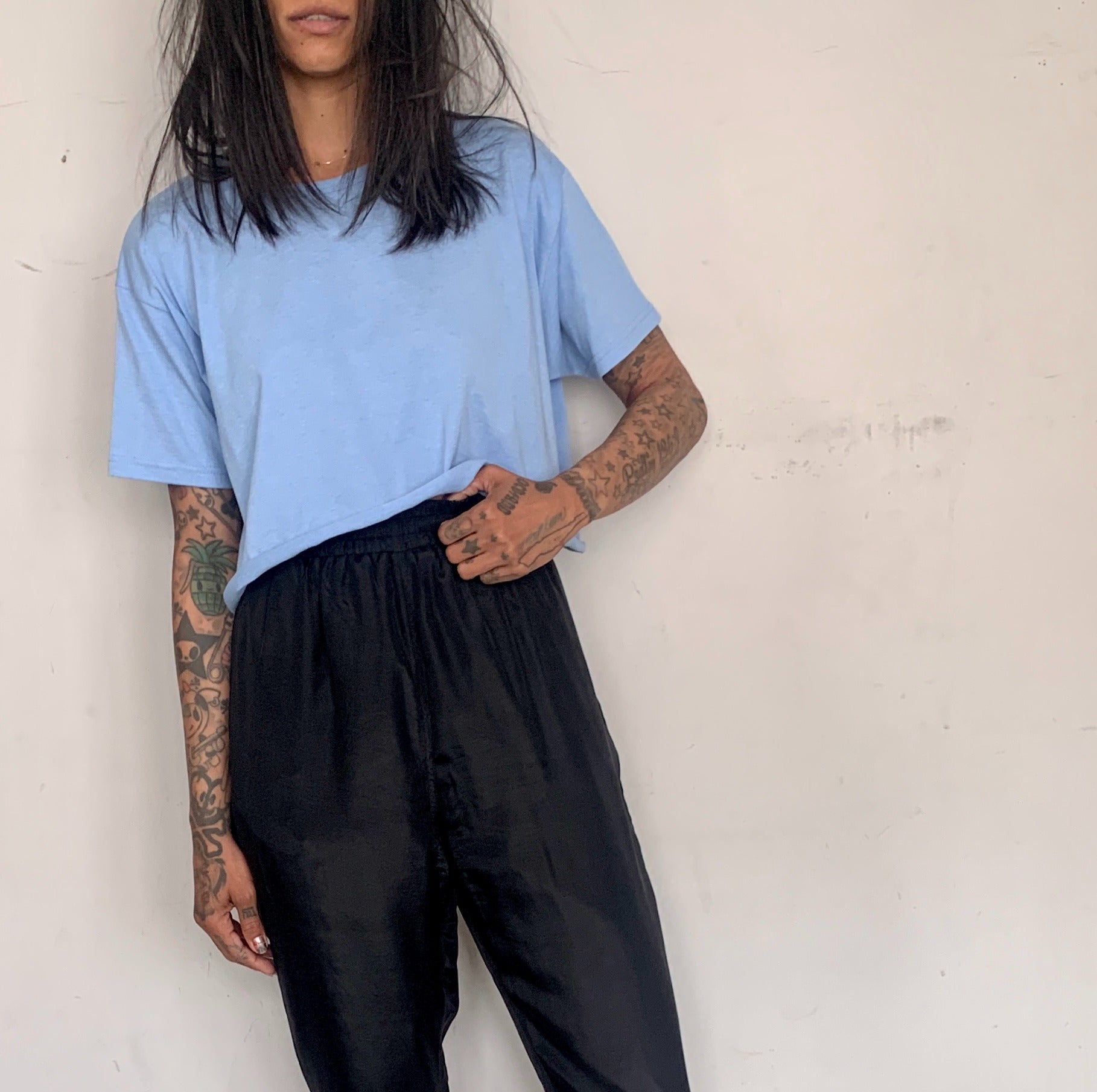 CUSTOM VTG CROPPED TEE, ROBIN'S EGG
