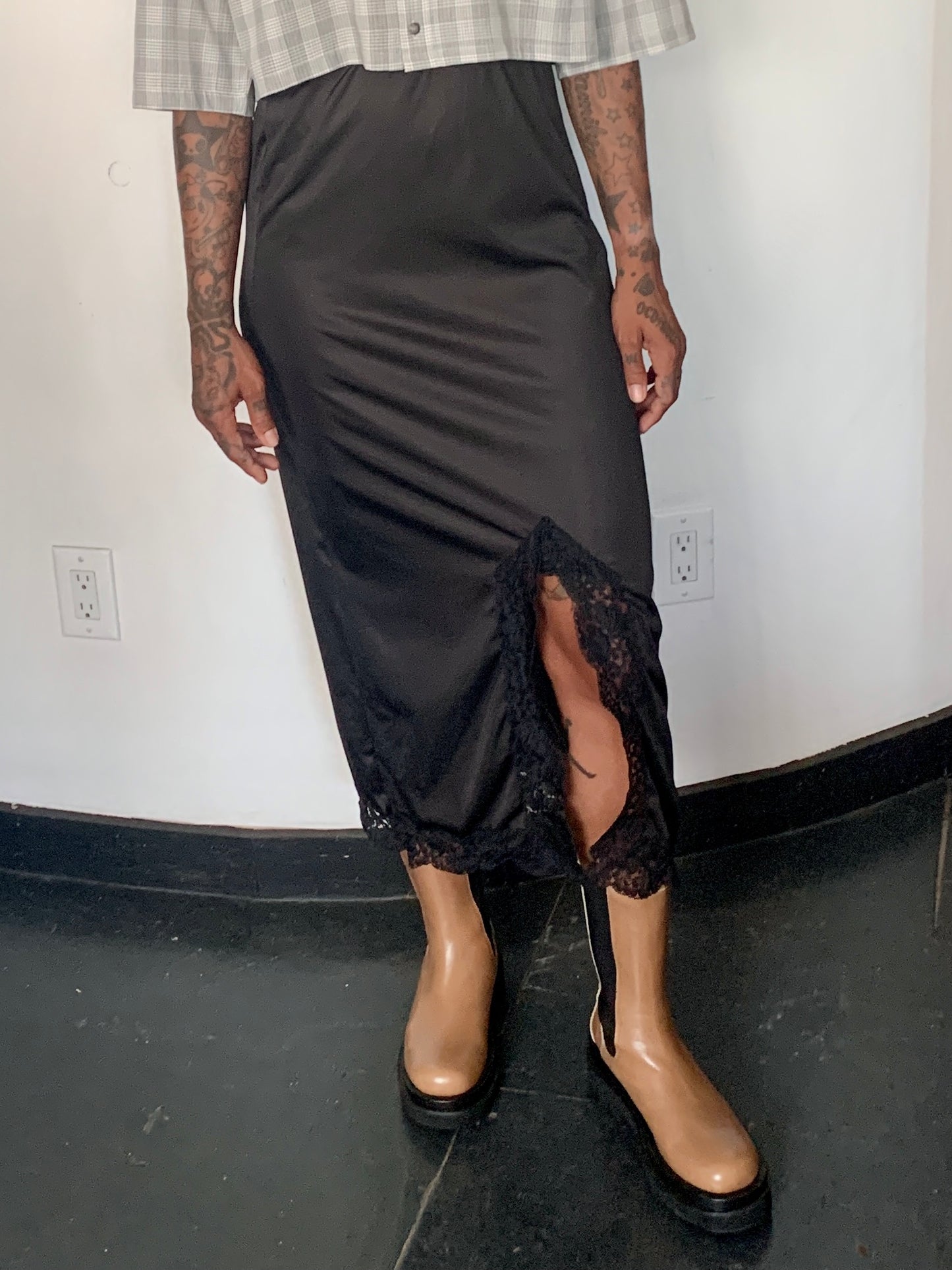 LACE MAXI SLIP SKIRT, NIOR