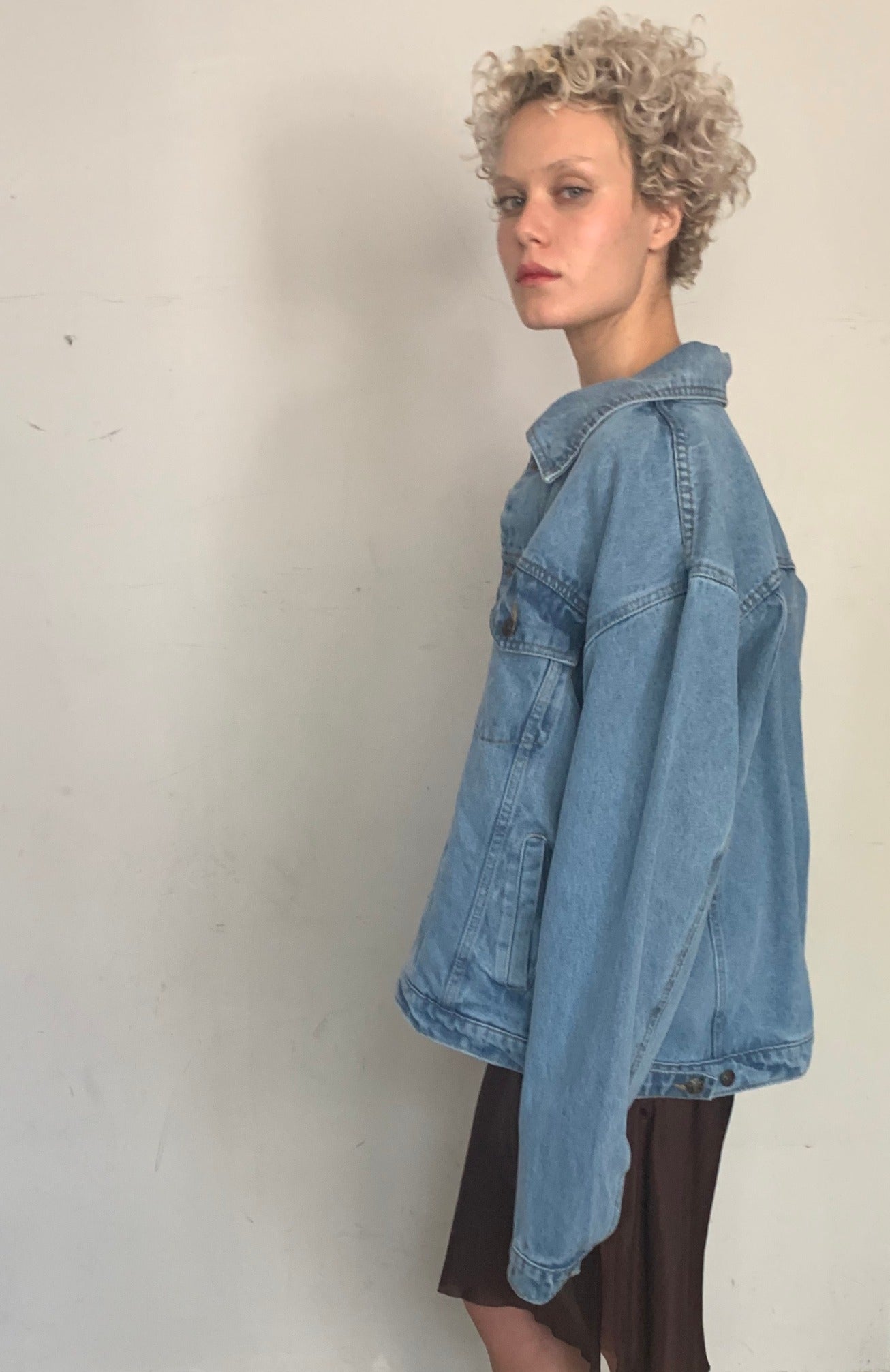 OVERSIZED DENIM UTILITY JACKET, SKY