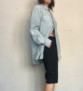 COTTON OVERSIZED OXFORD, CHAMBRAY