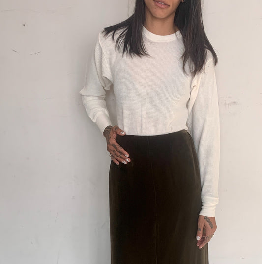 DISTRESSED COTTON THERMAL, IVORY