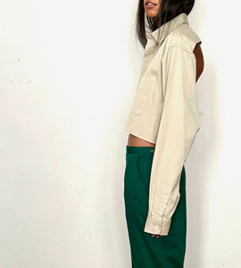 CUSTOM VTG PIERRE CARDIN BACKLESS OXFORD, GRAIN