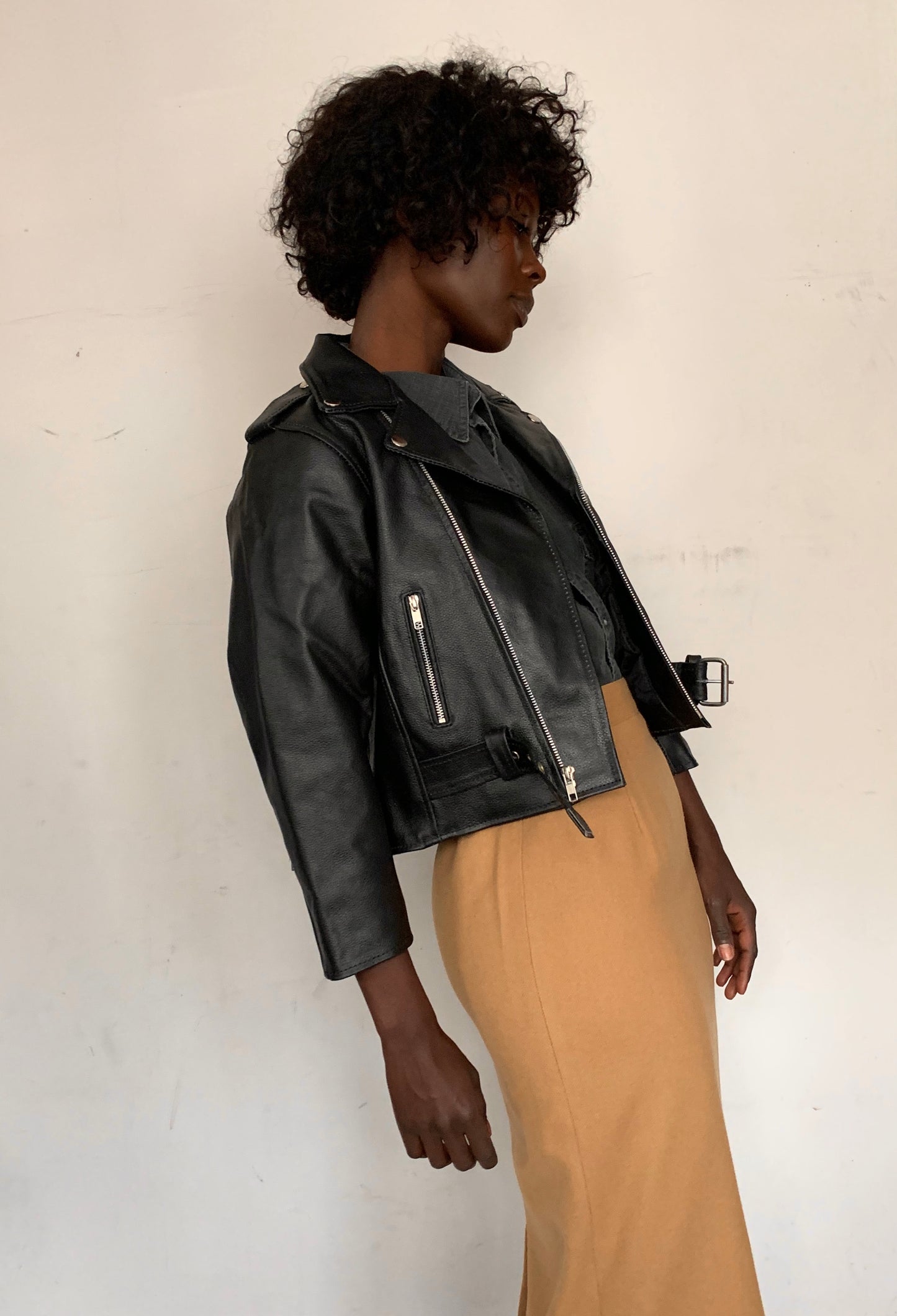 SALVAGED LEATHER CROPPED MOTO JACKET, JETT