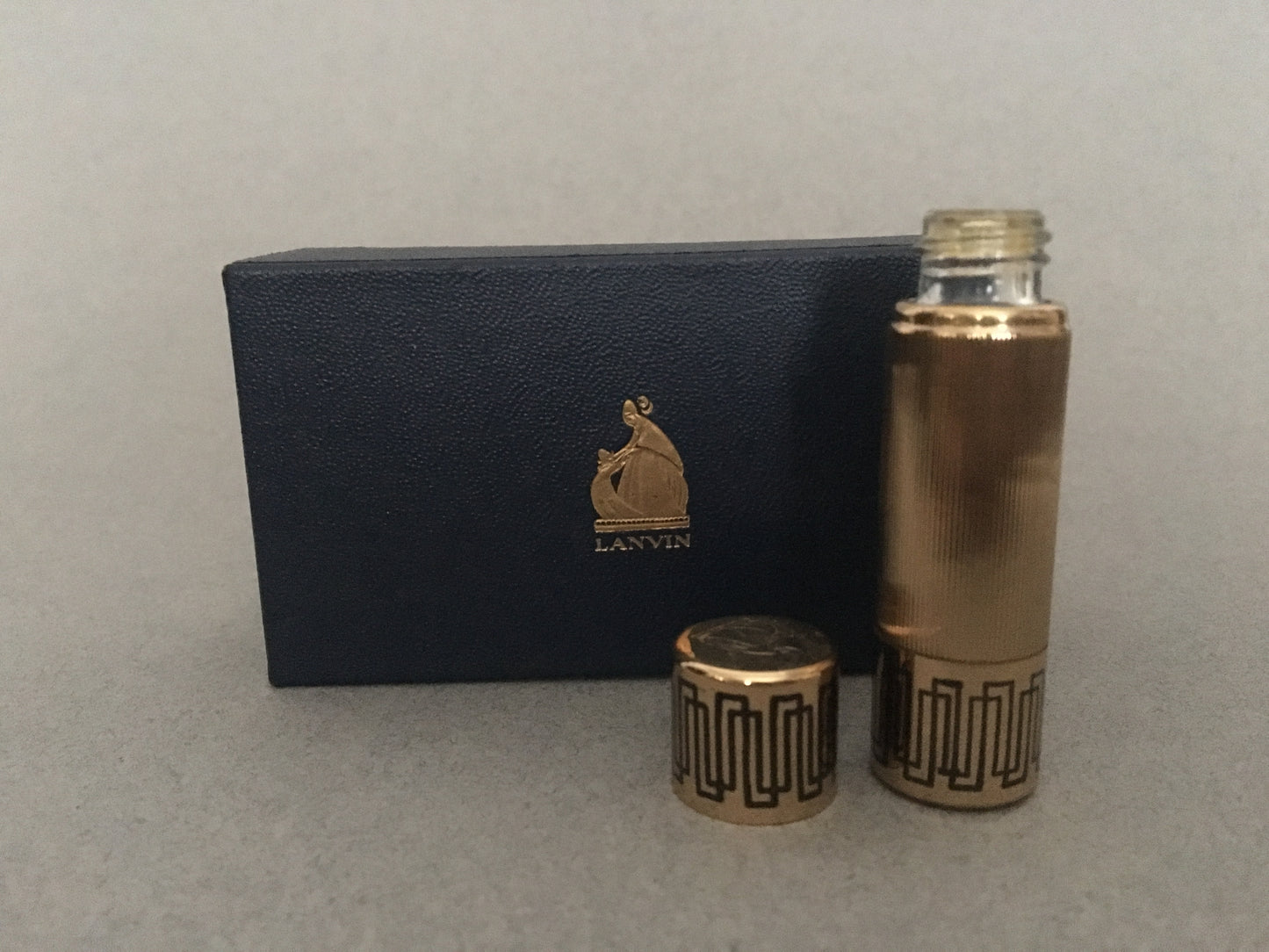 LANVIN BRASS PERFUME BOTTLE & BOX