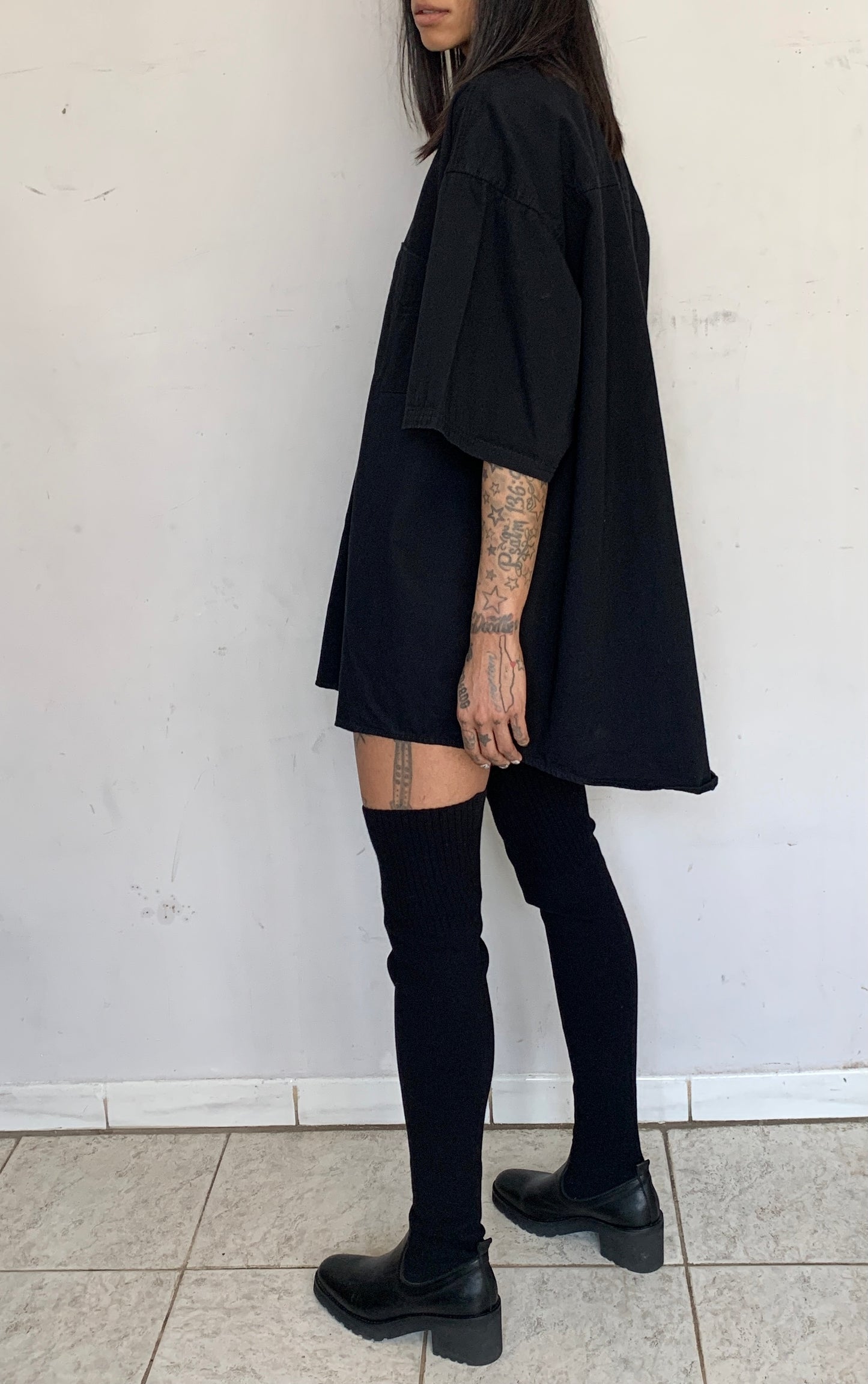 BLACKOUT OVERSIZED COTTON WORK SHIRT