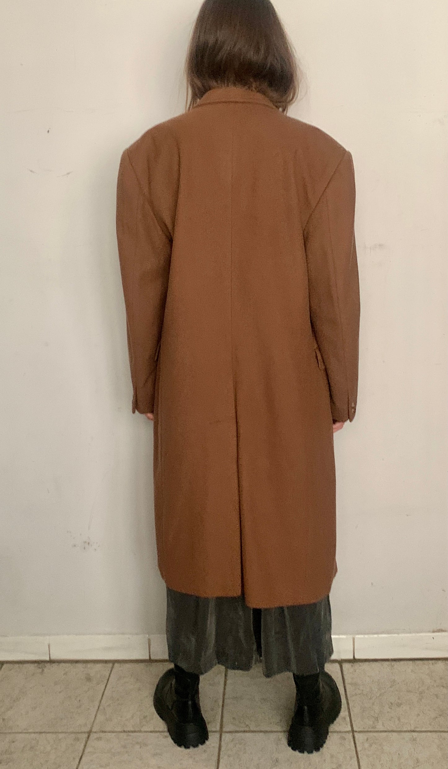 1970S YVES SAINT LAURENT OVERSIZED CASHMERE COAT, PRALINE