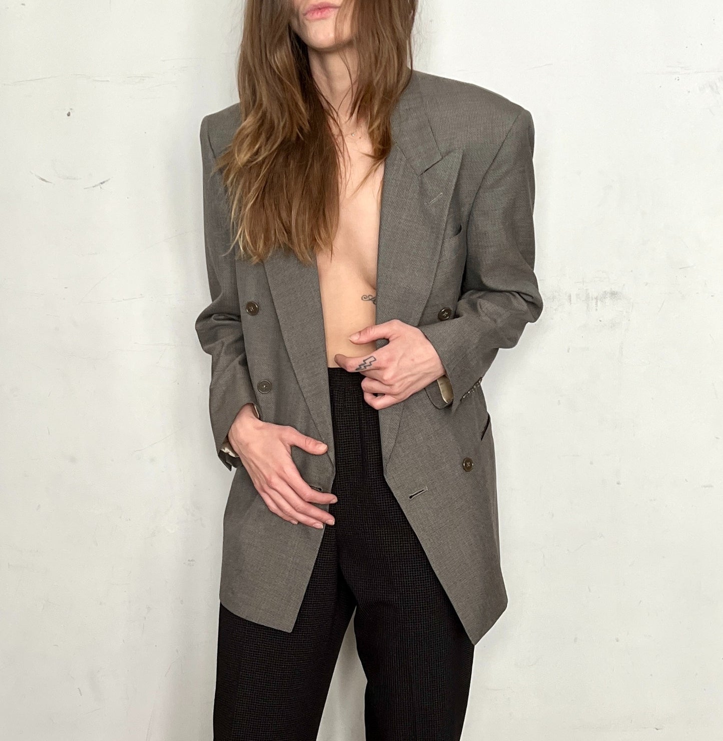 80S CHRISTIAN DIOR OVERSIZED BLAZER, STORMY WEAVE