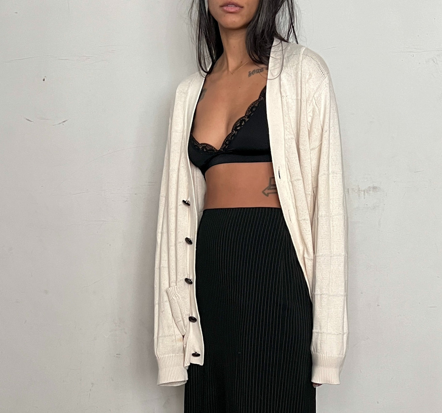 GRAMPA'S CARDIGAN, VANILLA