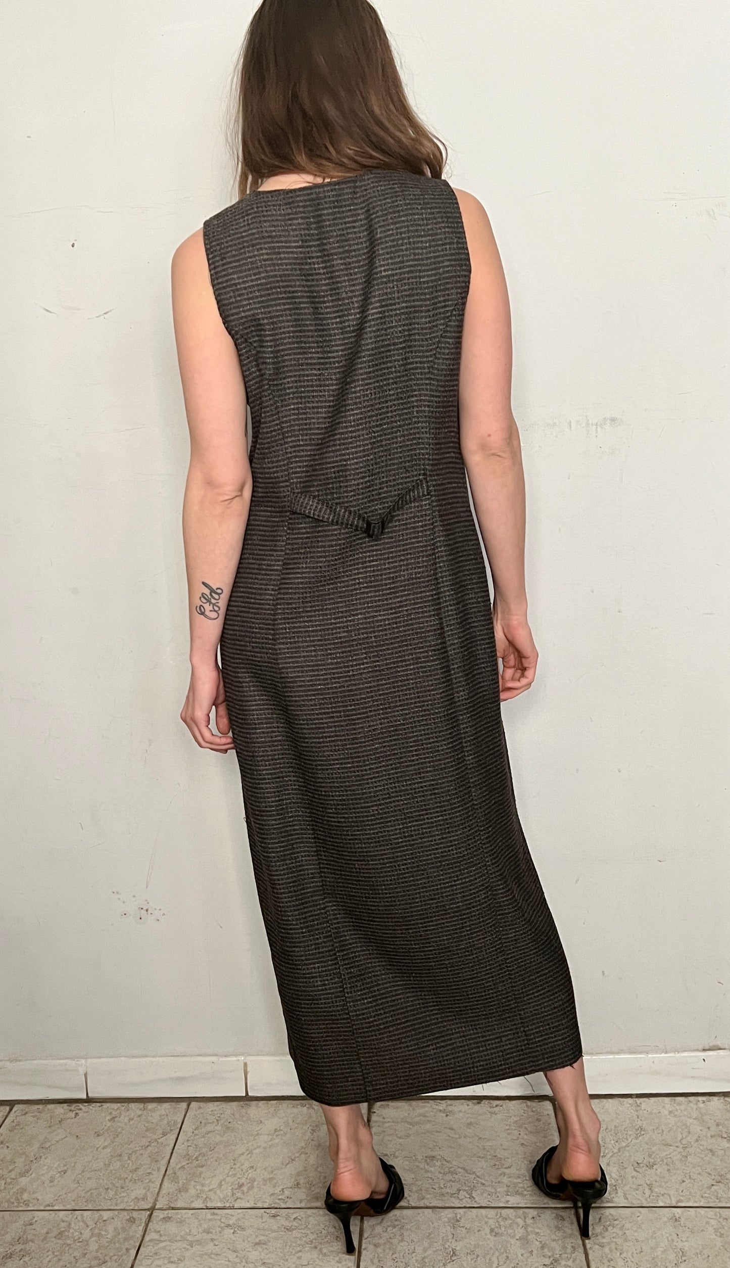 BILLOWY SLINKY MAXI DRESS, BUTTON DOWN