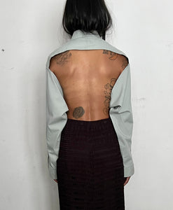 CUSTOM PIERRE CARDIN OPEN BACK OXFORD, SEAFOAM