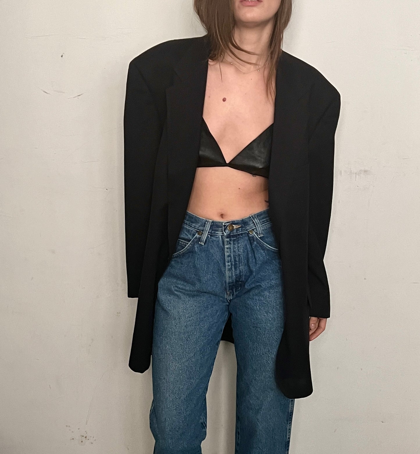 VINTAGE BURBERY OVERSIZED BLAZER, JETT BLACK