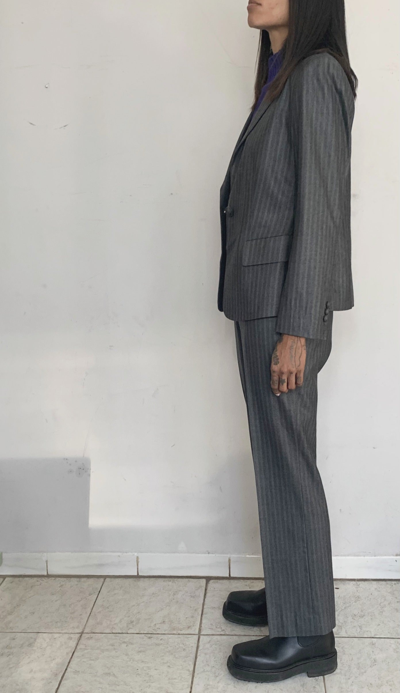 COTTON & WOOL STRIPED SUIT