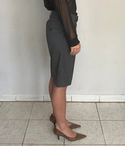 MID RISE PLEATED BERMUDA SHORTS