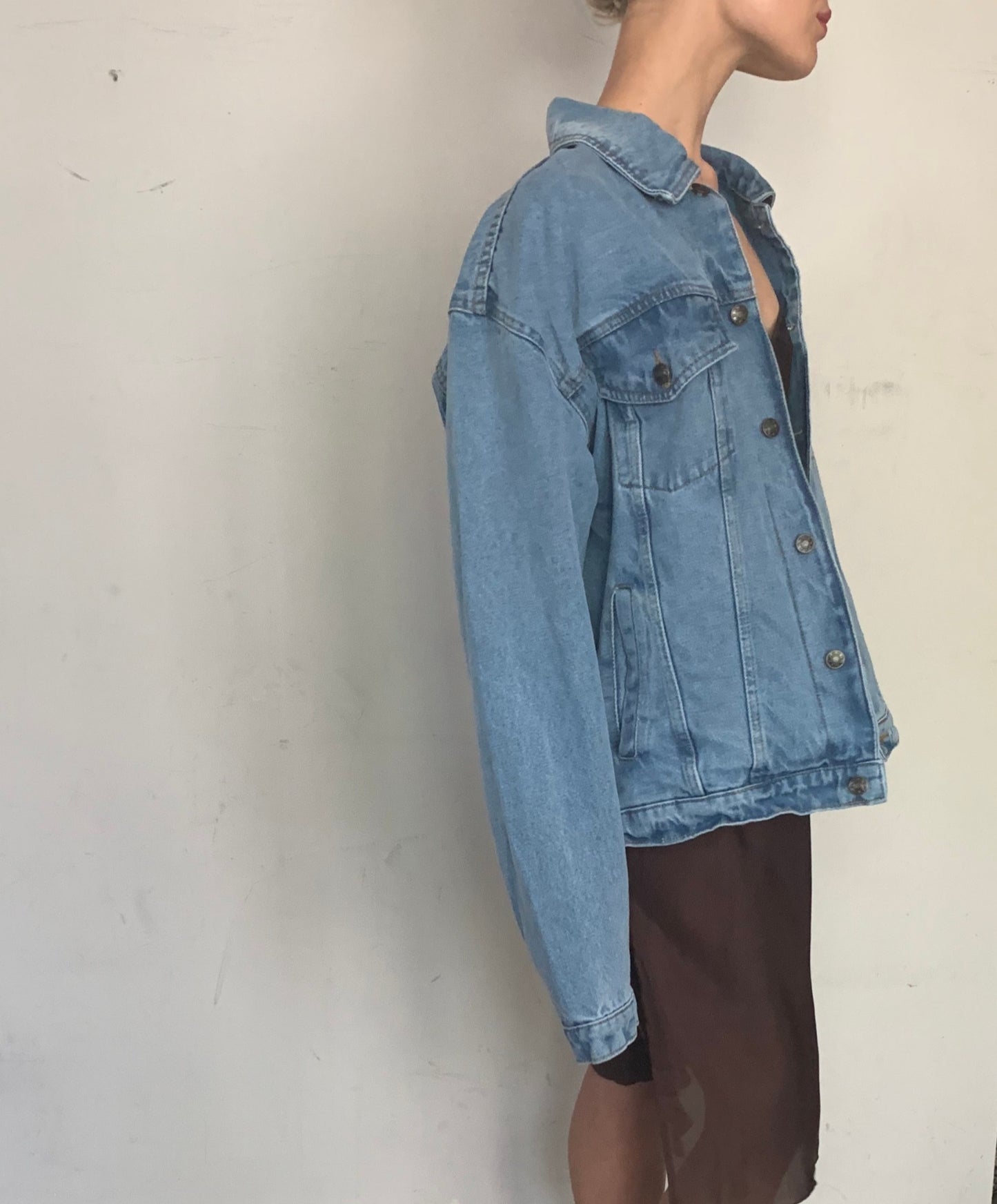 OVERSIZED DENIM UTILITY JACKET, SKY