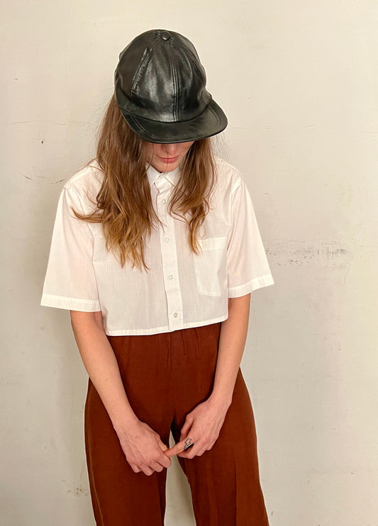 SALVAGED LEATHER BASEBALL CAP