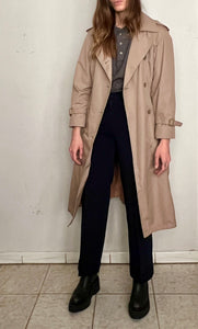 80S OVERSIZED TRENCH, TRADITIONAL TAUPE