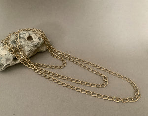 1980S GOLD CHAIN LINK LAYERING NECKLACE, CURBED