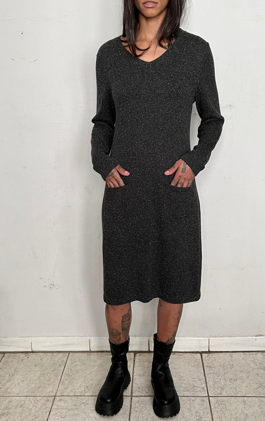 BILLOWY SLINKY MIDI DRESS, ASHTRAY