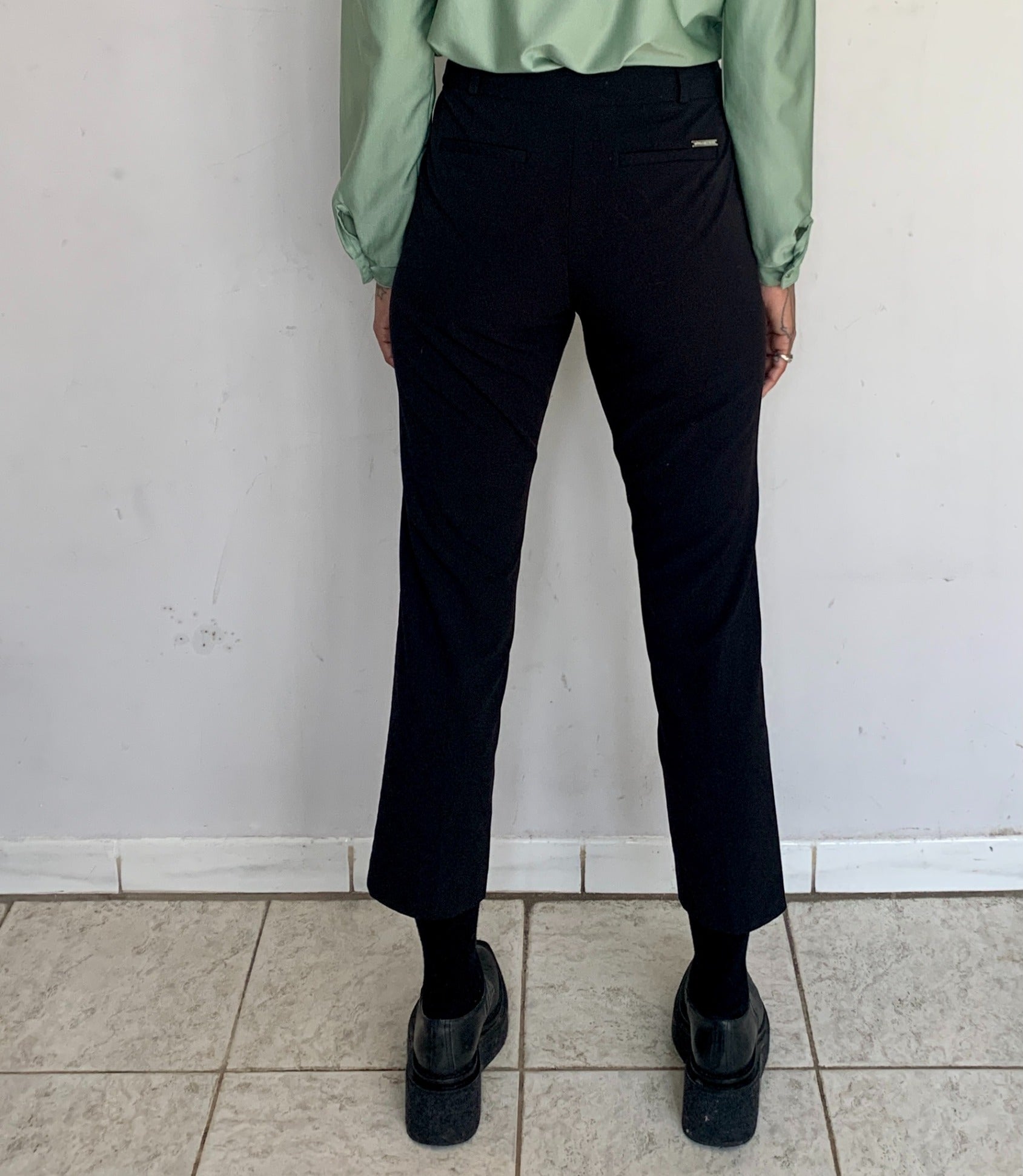MID RISE STRUCTURED TROUSERS, PETROL