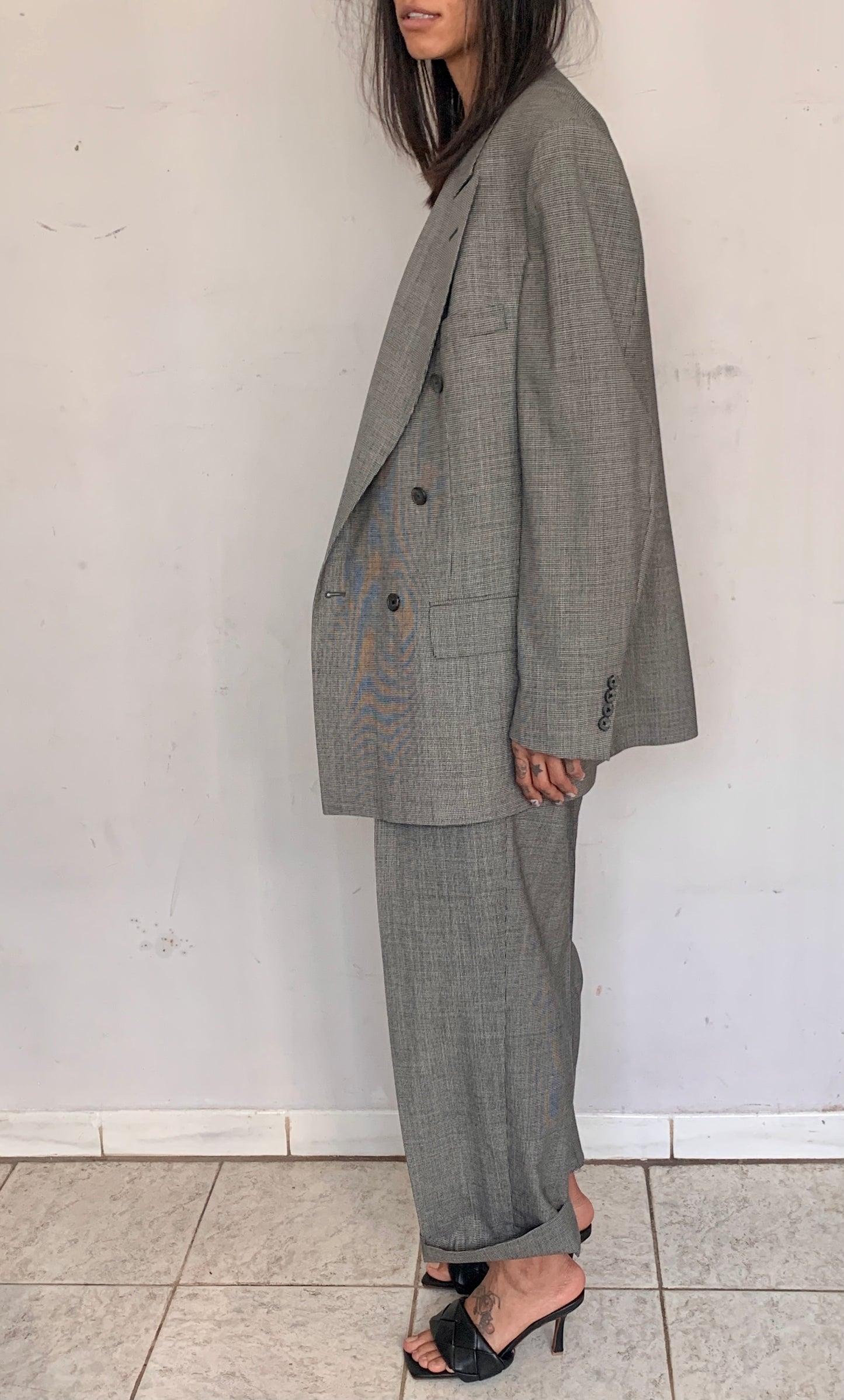 OVERSIZED BOXY SUIT, MINI HOUNDSTOOTH