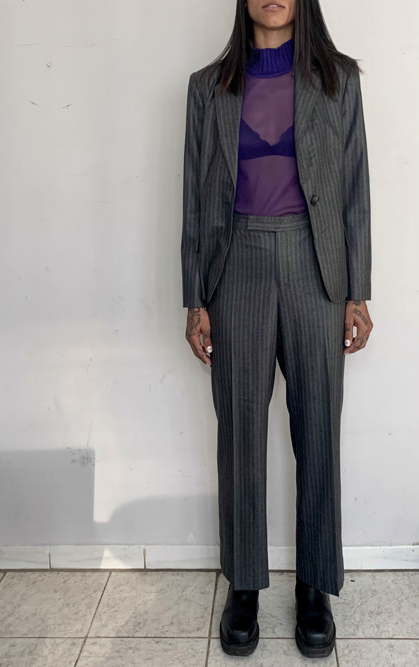 COTTON & WOOL STRIPED SUIT