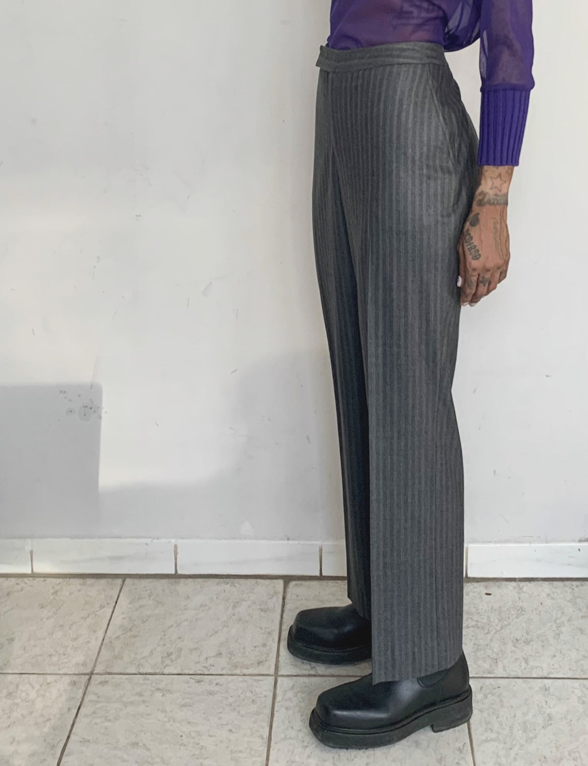 COTTON & WOOL STRIPED SUIT