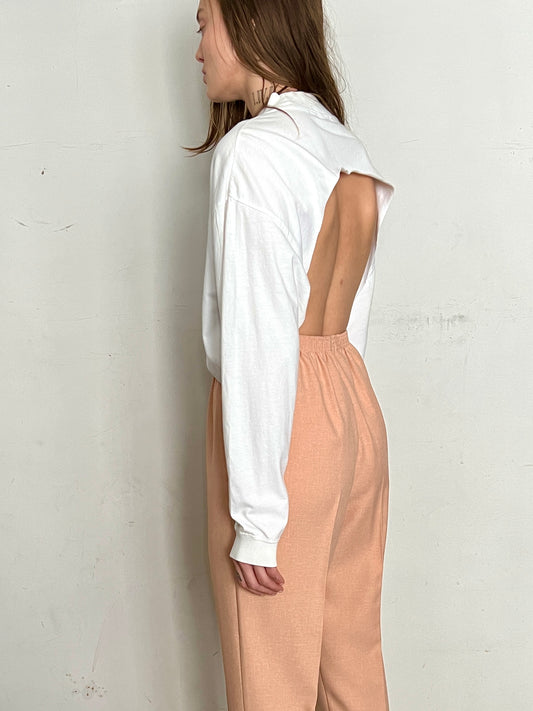 CUSTOM MOCK NECK REVERSIBLE CROPPED BLOUSE