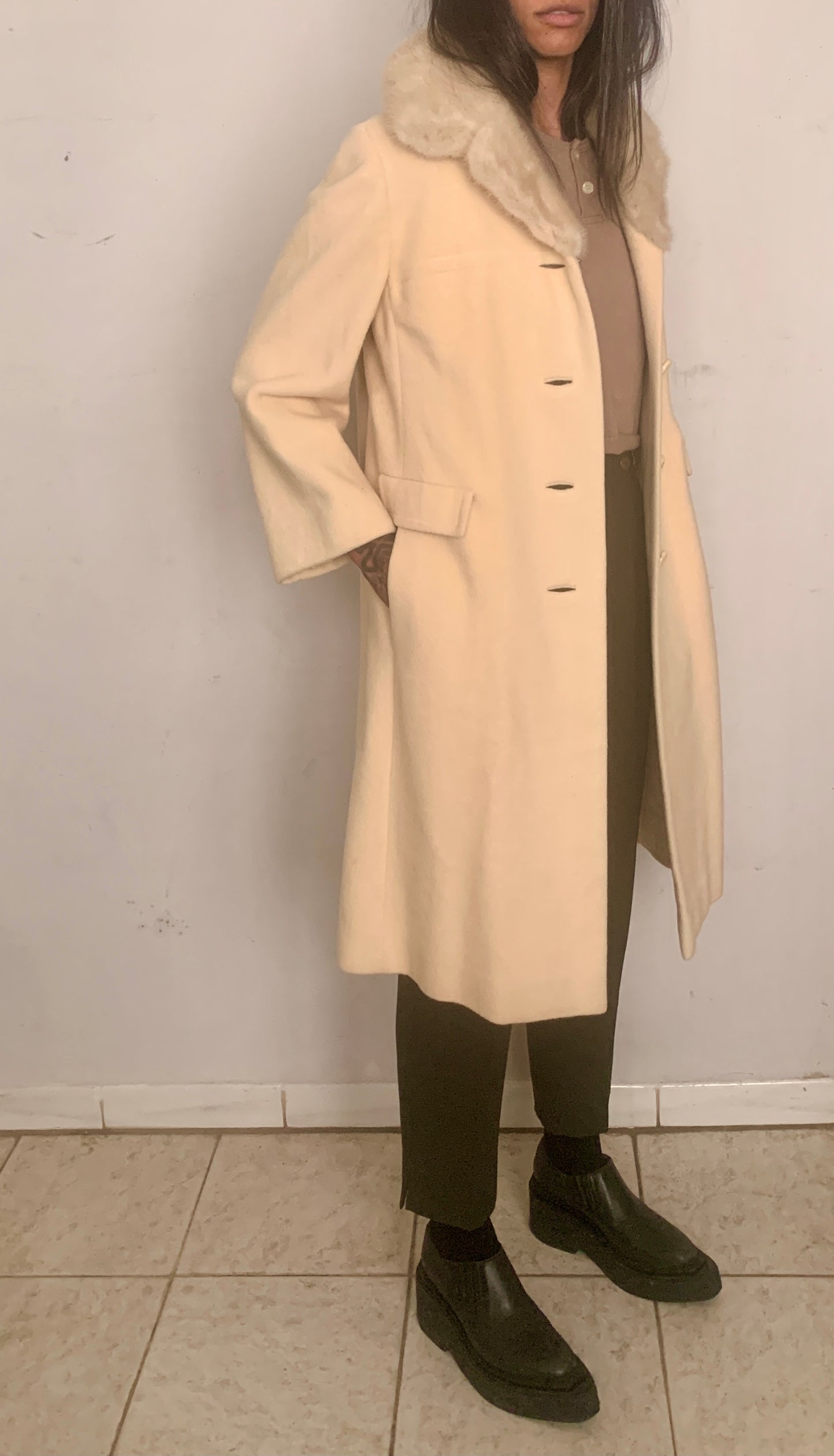 MOD CREAM WOOL COAT