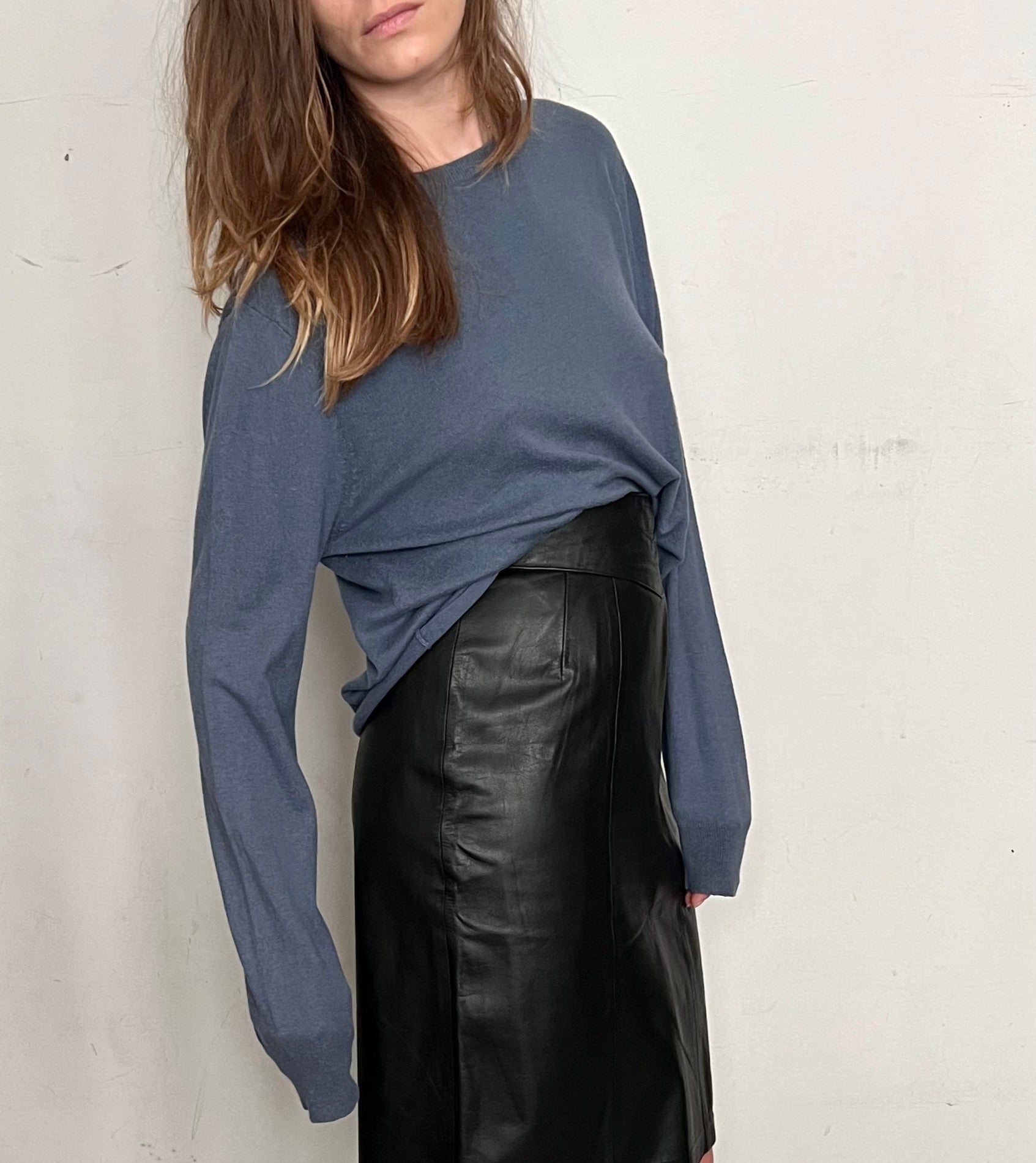 CUSTOM VTG CROPPED COTTON SWEATER, DUSK