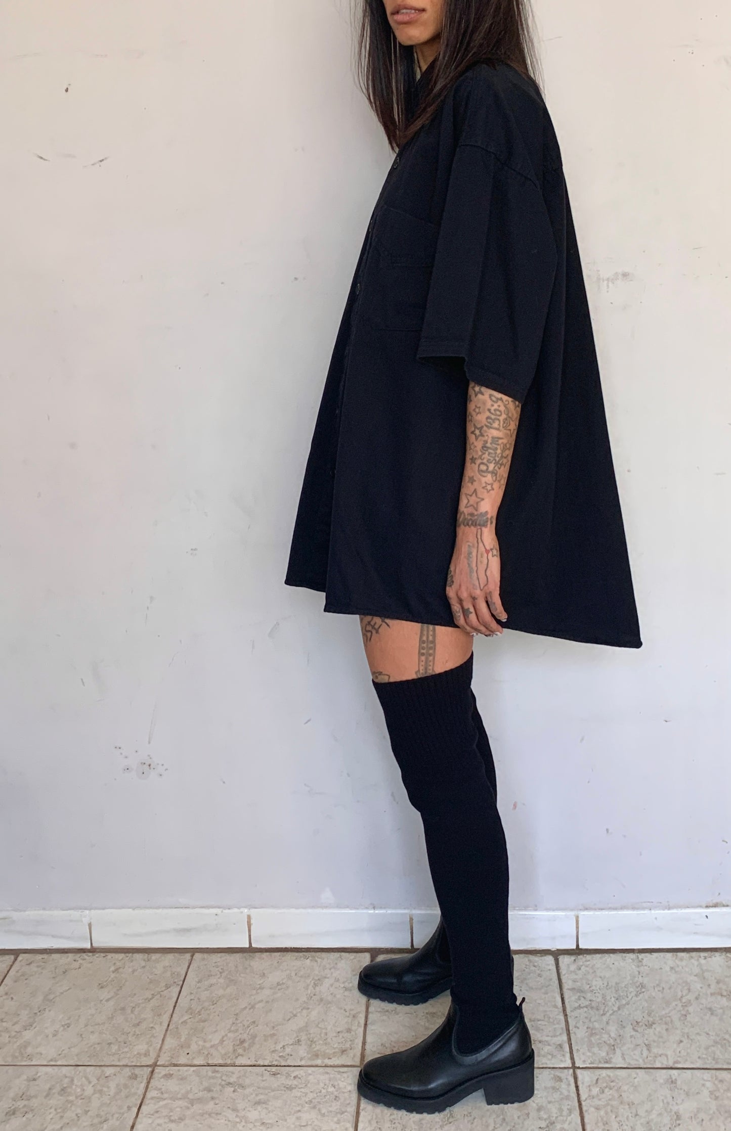 BLACKOUT OVERSIZED COTTON WORK SHIRT